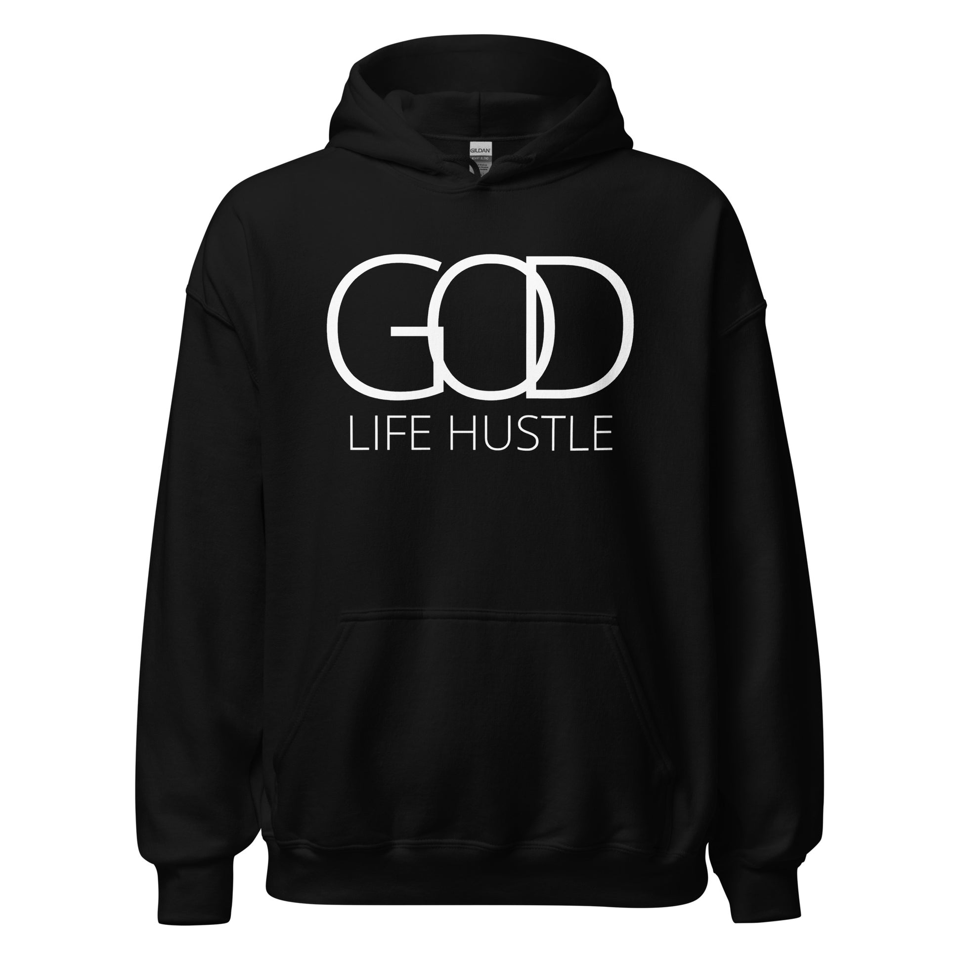 God Life Hustle Hoodie - Black / White - GodLife Hustle