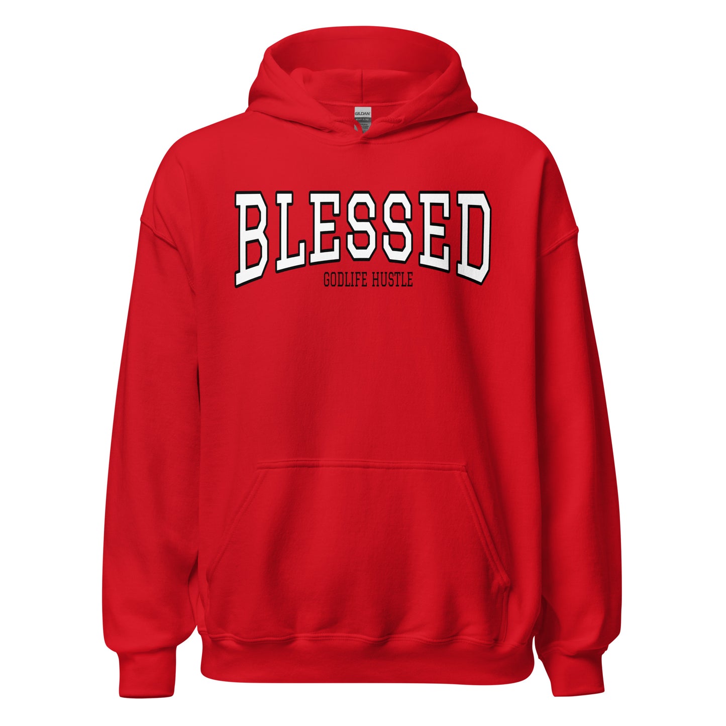 Blessed Hoodie - Red / Black / White - GodLife Hustle